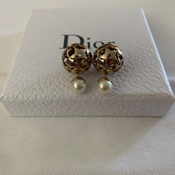 DIOR Pearl Star Mise En Dior Tribal Earrings Gold - Picture 4 of 12